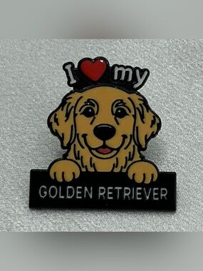 ENAMEL LAPEL PIN I LOVE MY GOLDEN RETRIEVER